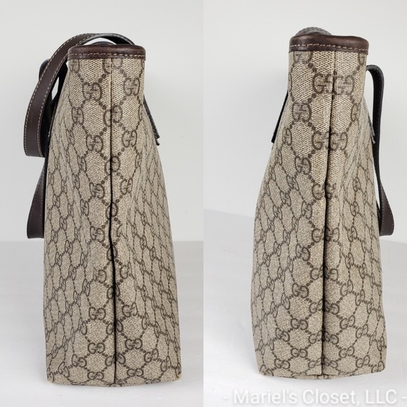GG Supreme Monogram Gucci Zippered Shopping Tote - Picture 6 of 15